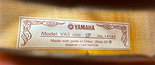 Yamaha VA5 15” Viola with Case, Bows and Shoulder Rest